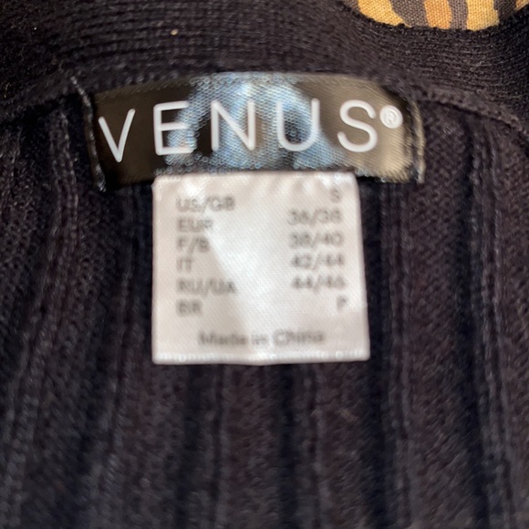 Venus size  small Black ribbed sweater dress or cardigan - Picture 6 of 12